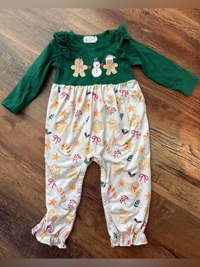 Marie Nicole Holiday Gingerbread Romper - 18-24 months